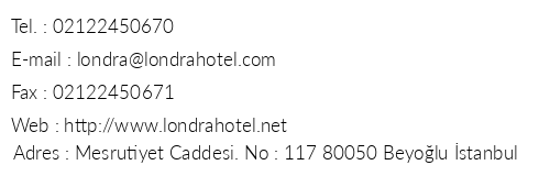 Grand Hotel De Londres telefon numaralar, faks, e-mail, posta adresi ve iletiim bilgileri